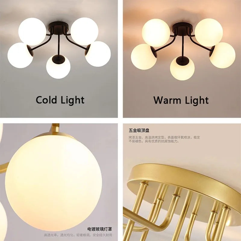 Nordic LED Milk White Glass Bubble Light for Living Room Bedroom by Axyaa