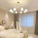 Axyaa Gold Ring Glass Chandelier - Modern Pendant Light for Living Room