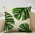 Axyaa Tropical Palm Leaf Cushion Cover 45x45cm Linen Pillowcase