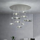 Axyaa Chrome LED Ceiling Chandelier: Modern Luxury Cobblestone Pendant Lights for Living Room