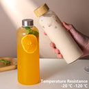 Axyaa Glass Bottle with Stainless Steel & Bamboo Lid
