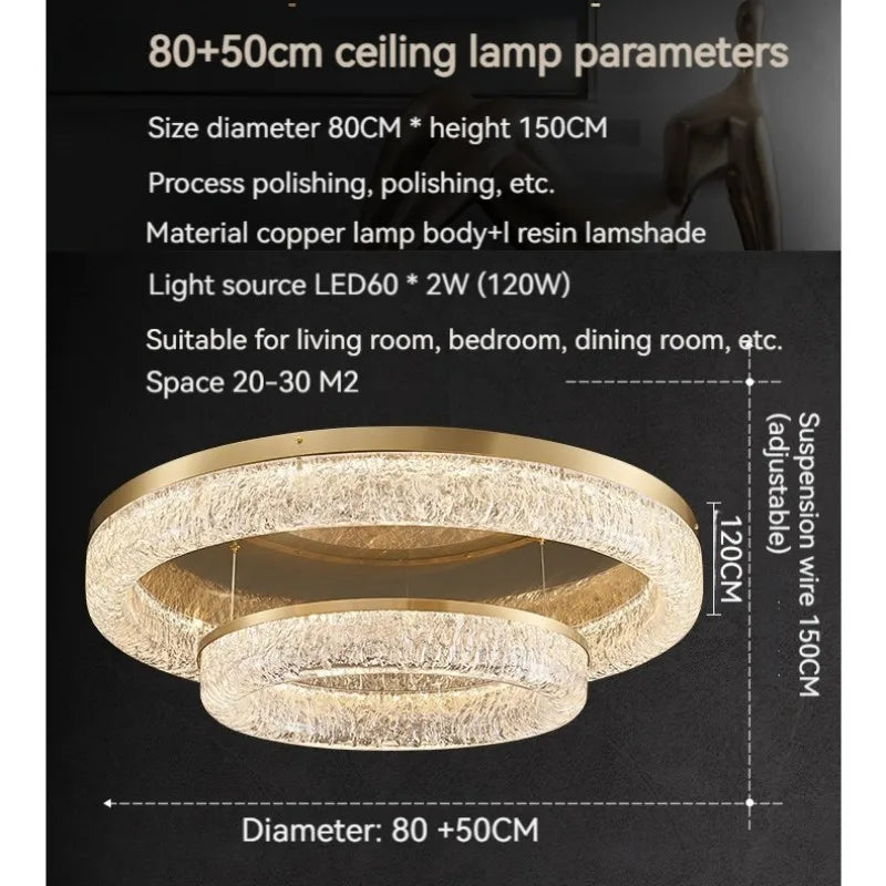 Axyaa Brass LED Ceiling Light for Living Room, Kitchen & Bedroom