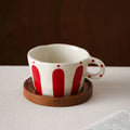 Stripe Latte Art Coffee Mug Set by Axyaa - Exquisite Ceramic Cup for Home and Gifts