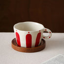 Stripe Latte Art Coffee Mug Set by Axyaa - Exquisite Ceramic Cup for Home and Gifts