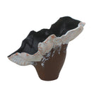 Axyaa Resin Irregular Flower Vase Wide Mouth Abstract Sculpture Floral Home Decor