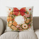 Holiday Sweet Treats Cushion Cover by Axyaa: Festive Christmas Wreath Design for Sofa, Bedroom, Car