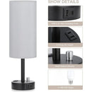 Axyaa LED Table Lamp with USB+Type-C Ports, Fully Dimmable Bedside Light