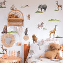 Nordic Cartoon Animals Wall Sticker Set by Axyaa for Kids Room and Nursery