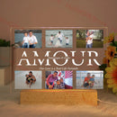 Personalized Acrylic Lamp with Photo & Text, Axyaa Bedroom Night Light Gift