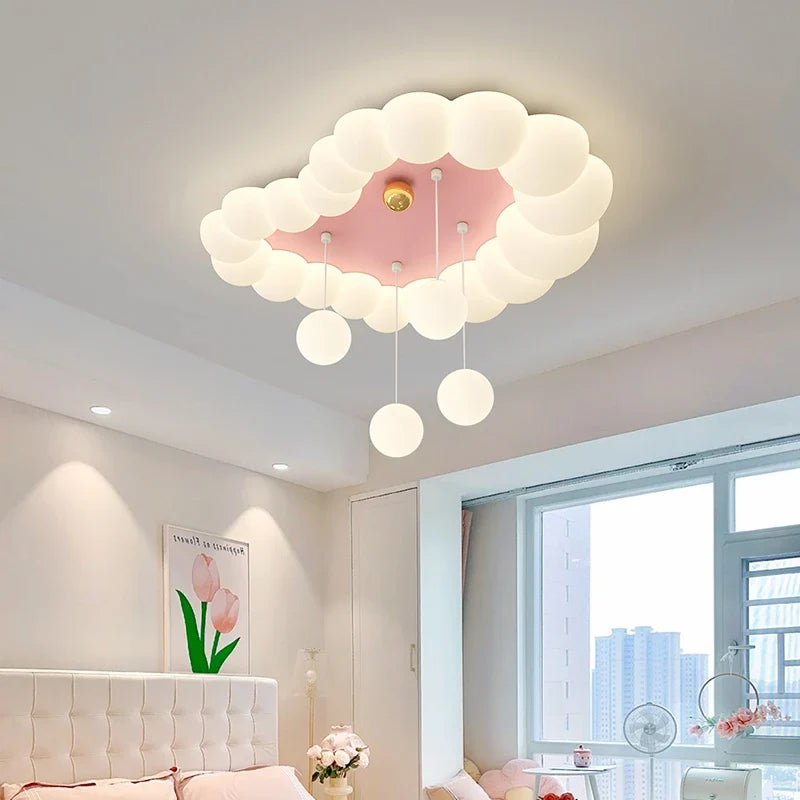 Axyaa Bubble Ceiling Lamp: Pink & White Nordic Design for Princess Bedroom