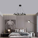 Axyaa LED Metal Chandelier: Minimalist Suspension Light for Dining Room Height Adjustable