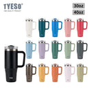 Axyaa Stainless Steel Thermal Coffee Mug with Handle and Straw - Large Capacity Insulated Cup