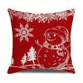 Axyaa Christmas Red & White Pattern Cushion Cover for Sofa, Bedroom, Car
