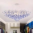 Axyaa Crystal Teardrop Chandelier: Elegant Glass Pendant Lamp for Bedroom Ceiling Lighting