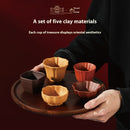 Axyaa Five Blessings Purple Clay Tea Set - Chinese Purple Clay Museum Co-Branded Gift Box
