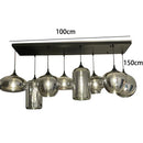 Nordic-Style Ash Glass Island Table & Pendant Lamp Set by Axyaa