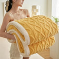Axyaa Water Cube Fleece Blanket: Soft, Warm Double Layer Sofa Nap Flannel Blanket