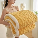 Axyaa Water Cube Fleece Blanket: Soft, Warm Double Layer Sofa Nap Flannel Blanket