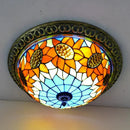 Axyaa Tiffany Round LED Ceiling Lamp - European Country Style Lighting