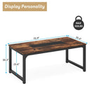 Axyaa Industrial Dining Table for 6-8 Person with Metal Frame
