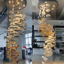 Axyaa Modern Glass Chandelier for Hotel Lobby and Villas Spiral Staircase