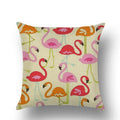 Axyaa Flamingo Print Linen Pillowcase 45*45cm