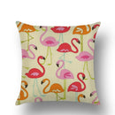 Axyaa Flamingo Print Linen Pillowcase 45*45cm