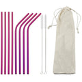 Axyaa Stainless Steel Reusable Drinking Straw Set - Eco-Friendly Bar Accessory