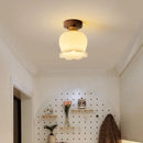 Axyaa Resin Walnut LED Ceiling Lamp: Modern Indoor Lighting for Home, Restaurant, Balcony