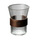 Axyaa 300ML Glass Coffee Mug with Walnut Sleeve and Bamboo Sheet - Japanese Style
