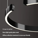 Axyaa Free Lifting Modern Ring Chandelier: LED Eye-Protecting Lamp for Home Décor