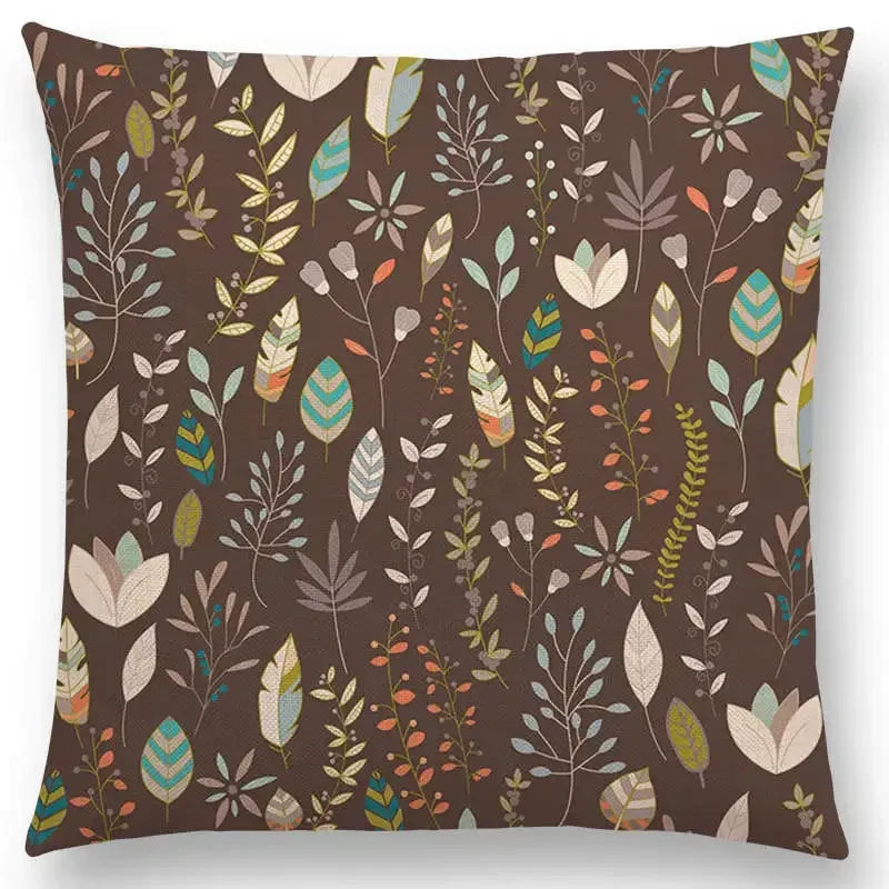 Axyaa Botanical Floral & Butterfly Cushion Cover - Home Decor Sofa Pillow Case