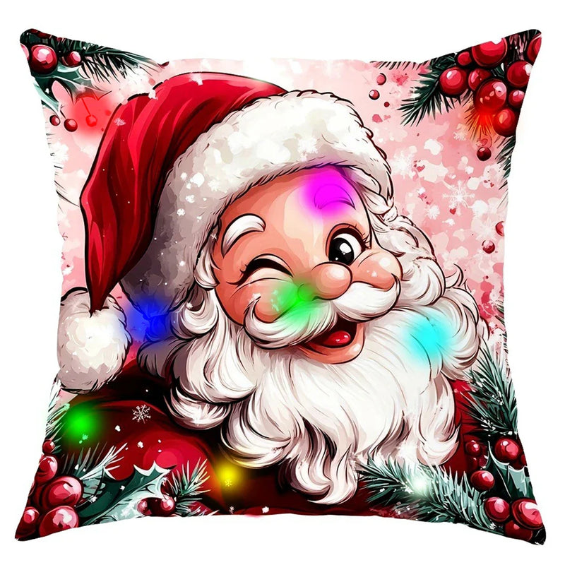 Axyaa Santa Claus Fawn Luminous Pillowcase - Christmas Party & Home Decor Gift