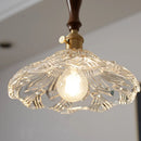 Axyaa Modern Copper Glass LED Pendant Lamp with Wood Handle