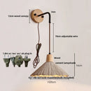 Axyaa Pull Chain LED Wall Sconce - Nordic Modern Cement Mirror Light