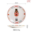 Axyaa Ceramic Christmas Dinner Plate - Round Underglaze Color Design