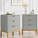 Axyaa Modern 3-Drawer Nightstand, Set of 2 End Tables, 65.5 cm Tall