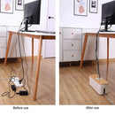 Axyaa Wooden Cable Storage Box Power Strip Case for Organized Wire Management