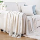 Axyaa Green Plaid Knitted Throw Blanket - Soft Woven Sofa Bedspread