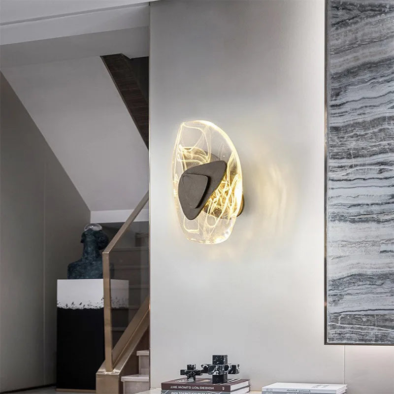 Axyaa Crystal Wall Lamp: Modern Luxury Bedroom Decor LED Lighting