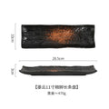 Axyaa Ceramic Sushi Sashimi Plate Set - Hotel Quality Saury Long Square