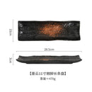 Axyaa Ceramic Sushi Sashimi Plate Set - Hotel Quality Saury Long Square