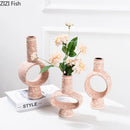 Axyaa Small Mouth Ceramic Vase: Artistic Flower Arrangement Hydroponic Ornament Decorative Flower Vase