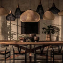 Axyaa Rattan Pendant Lights: Vintage Kitchen Dining Room Luminaries