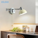 Axyaa Modern Chrome Swing Arm Wall Lamp LED Sconce Reading Light