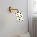Axyaa Vintage Blue Glass Wall Sconce Stair Light Mirror Fixture