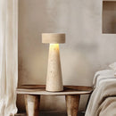 Axyaa Yellow Cave Stone Bedside Lamp - Vintage Wabi Sabi Design