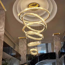 Axyaa Crystal Chandelier: Modern Stair Pendant Lamp for Living Room & Interior Lighting