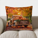 Autumn Blue Truck with Pumpkins Pillow Cover by Axyaa for Sofa Bedroom Car