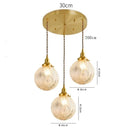 Axyaa Clear Glass LED Pendant Light, Copper Nordic Hanging Lamp for Home Decor